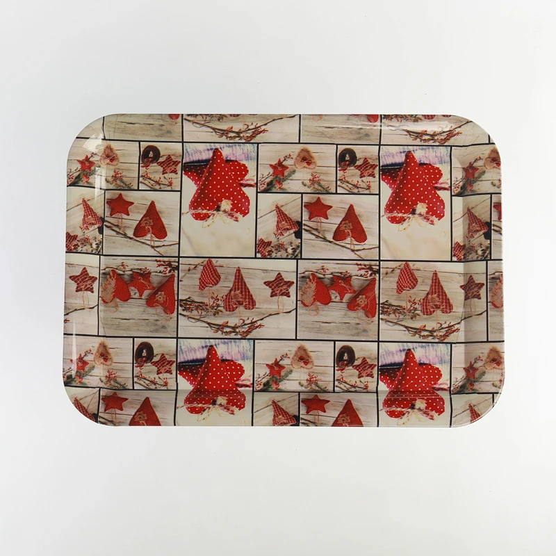 custom printing plate, coffee rectangular plastic serving tray promotion printed hotel tray