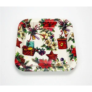 Cheap  squrae  print tray /cheap plastic  promotion  plate