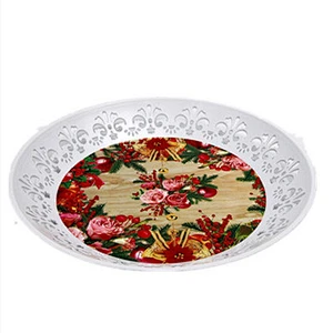 Promotional food serving tray full printing  plastic tray fruit tray