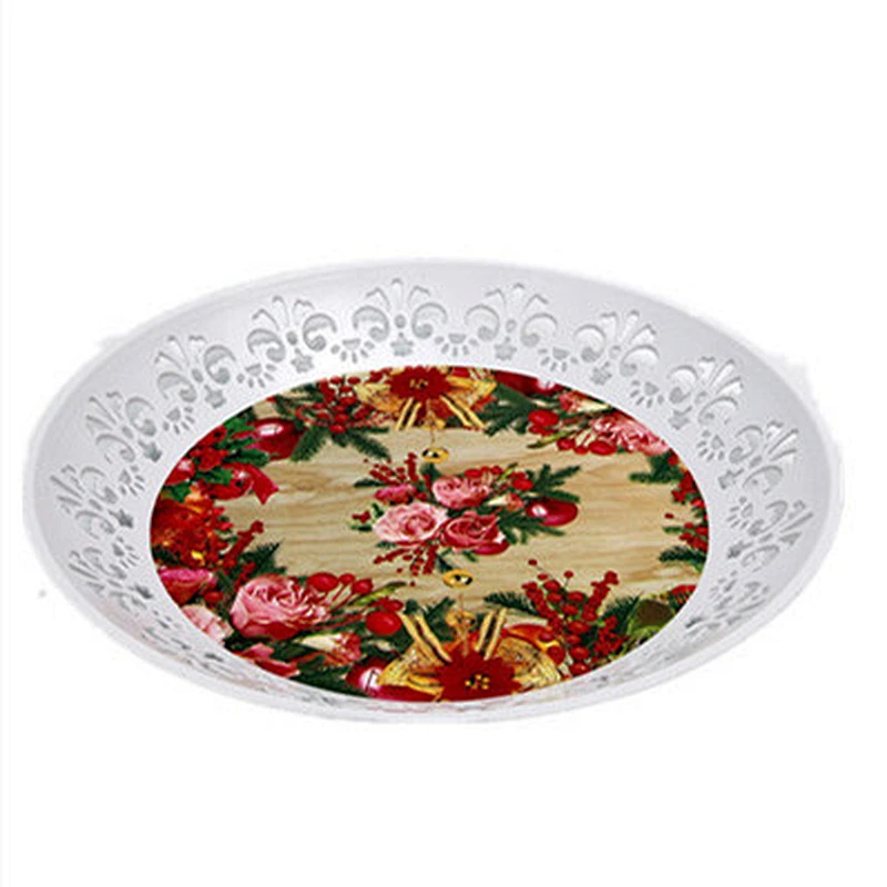Promotional food serving tray full printing  plastic tray fruit tray