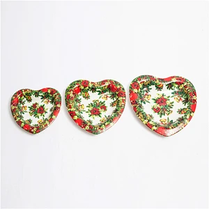 Western design heart shape plastic tray high quality heart shape  gift plastic tray