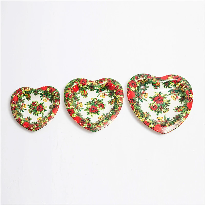 Western design heart shape plastic tray high quality heart shape  gift plastic tray