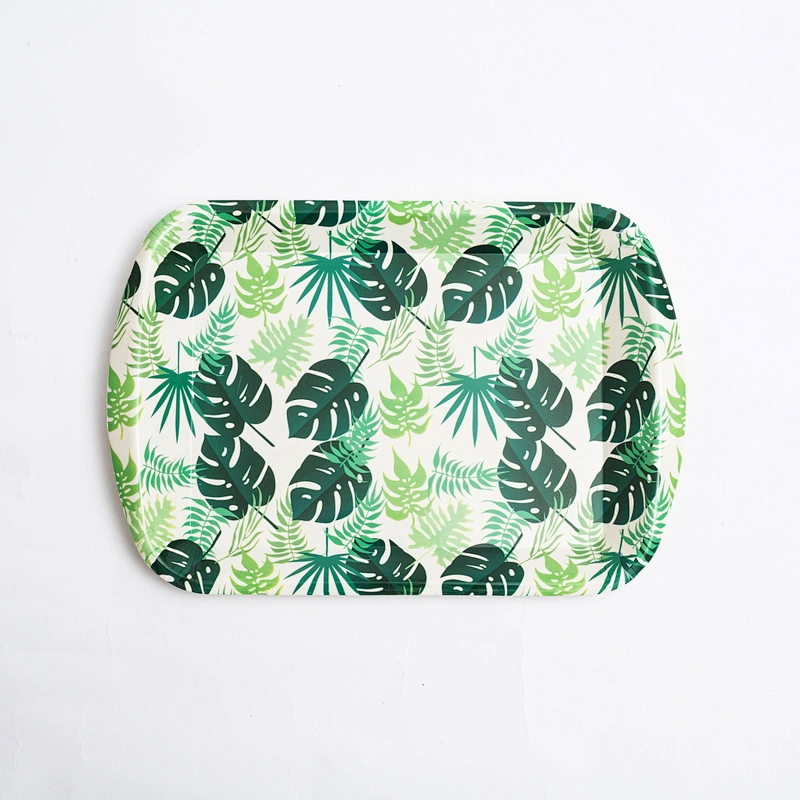 full printing plastic tray chinese table tray beautiful design decorative plastic tray