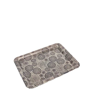 Hot new design printed rectangle promotion  plastic service tray reusable  flat plastic charger tray