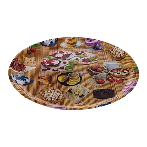 Custom 28cm Non Slip Cheap Chinese Plastic coffee Table Tray
