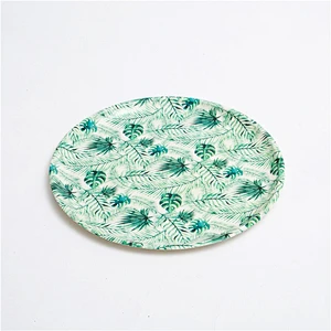 Oem indoor decor  round  reusable flat plastic tray plastic plate manfactureer