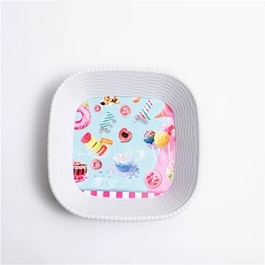 Square large plastic tray plastic coffee and cake tray new  arrival latest design serving plastic tray