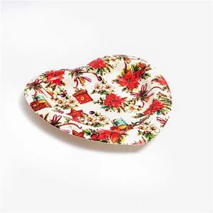 Heart shape plastic serving tray,western design christmas printed plastic tray,special holiday plastic serving tray