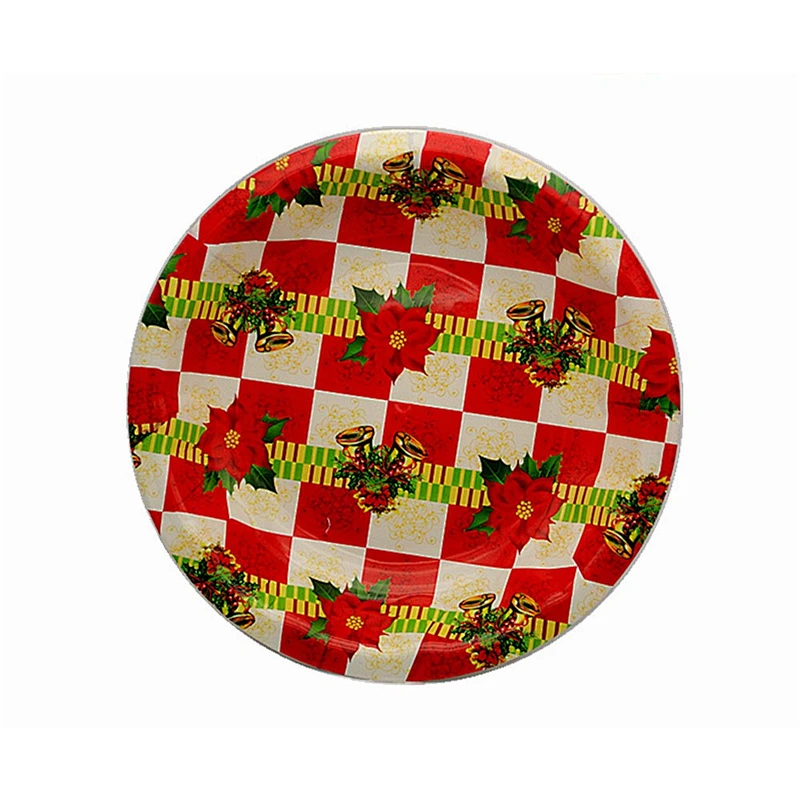 China  printed round propylene pp round tray cheap  christmas decor plate