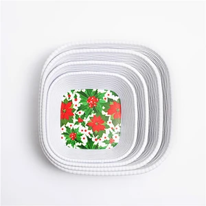 Square large plastic tray plastic coffee and cake tray new  arrival latest design serving plastic tray