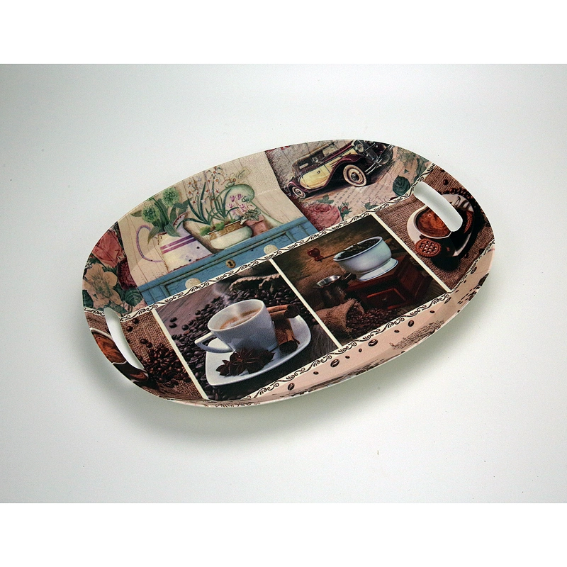 Wholesale plastic oval serving tray,with  handles plastic tray,large size plastic serving tray