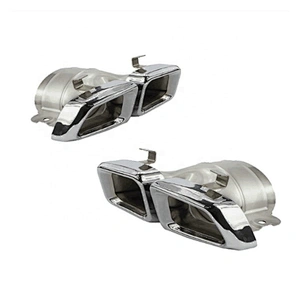 New style Universal Exhaust Muffler Tips For Mercedes W221 S350 GL ML W166 X164 14-16 GL63 AMG