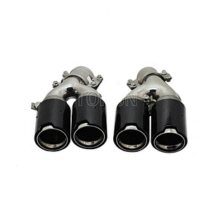 Dual carbon fiber exhaust tip #304 Stainless steel exhaust pipe muffler for BMW 5 Series G11 G10