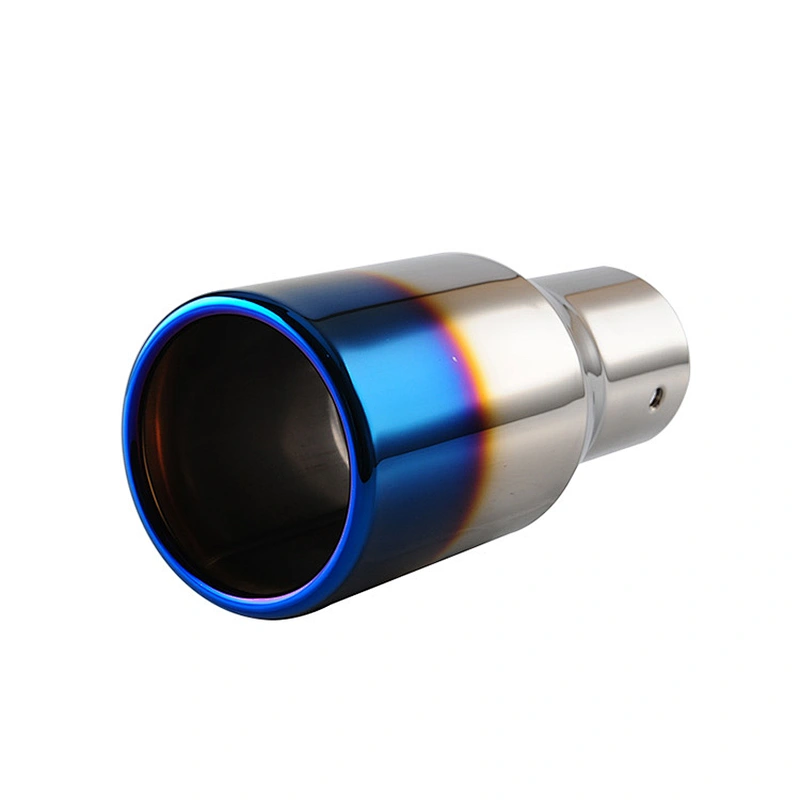 High performance car exhaust #304 Stainless steel 1 pc Hemming outlet Mirror polish and bluing