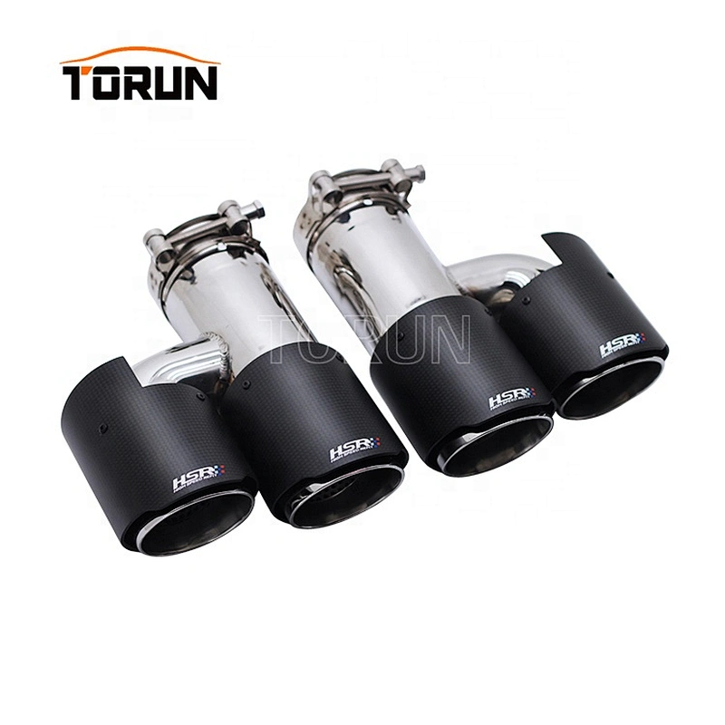 Universal 70/89mm carbon fiber exhaust double tips muffler