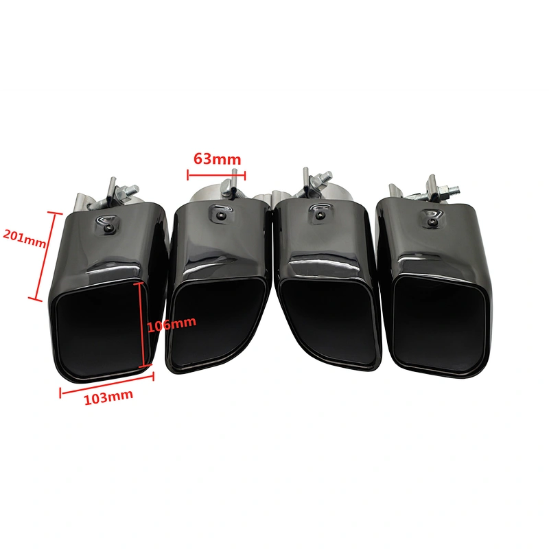 Universal black Inlet size 63mm exhaust tail pipe tips for Cayenne style