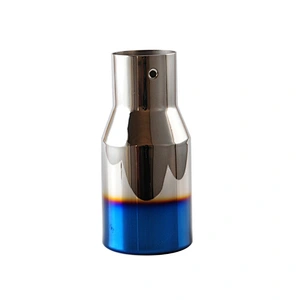 High performance car exhaust #304 Stainless steel 1 pc Hemming outlet Mirror polish and bluing