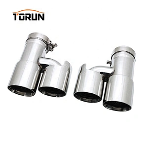 High performance universal Dual outlet H Style 70/89mm Length 250mm twin exhaust tips