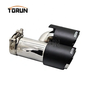 Universal 70/89mm carbon fiber exhaust double tips muffler