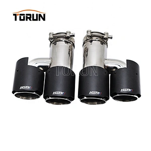 Universal 70/89mm carbon fiber exhaust double tips muffler