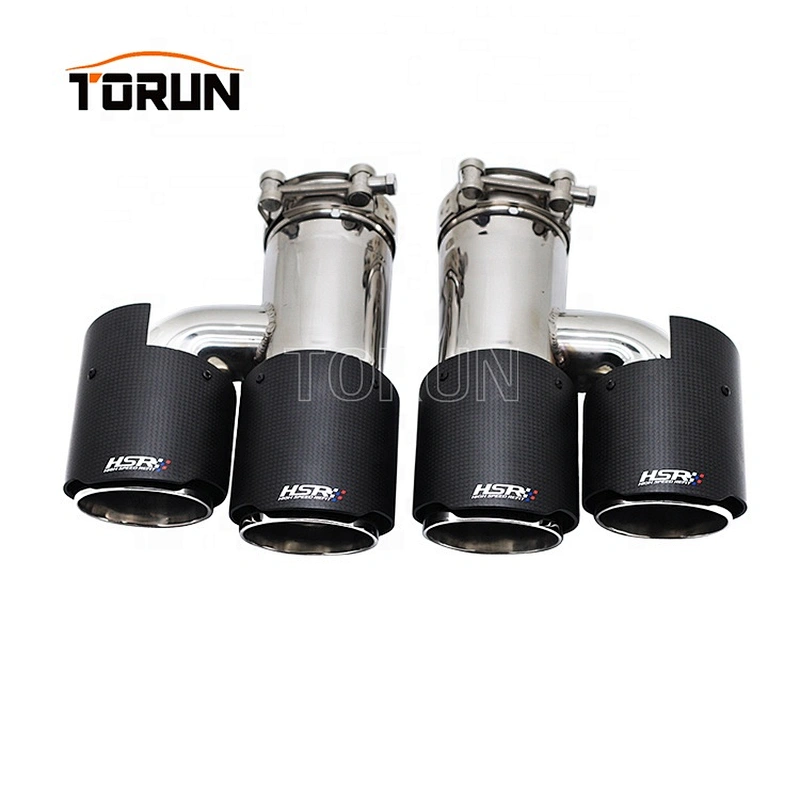 Universal 70/89mm carbon fiber exhaust double tips muffler