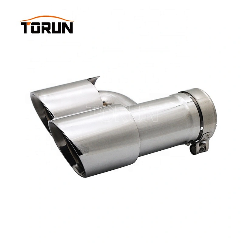 High performance universal Dual outlet H Style 70/89mm Length 250mm twin exhaust tips