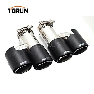 Universal 70/89mm carbon fiber exhaust double tips muffler