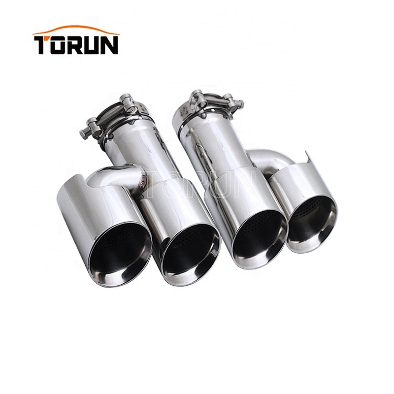 High performance universal Dual outlet H Style 70/89mm Length 250mm twin exhaust tips