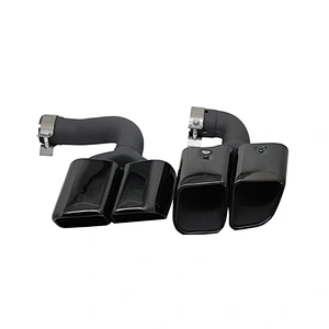 chroming black chrome brushed Square exhaust muffler tips for 18 Cayenne Hybrid Square