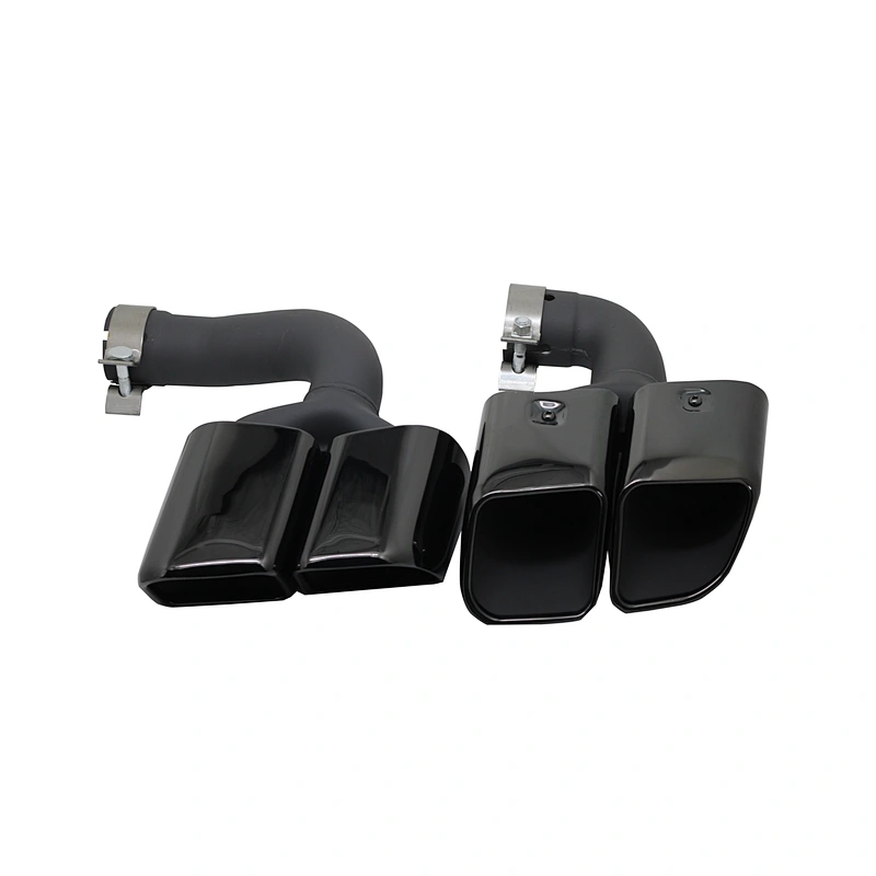 chroming black chrome brushed Square exhaust muffler tips for 18 Cayenne Hybrid Square