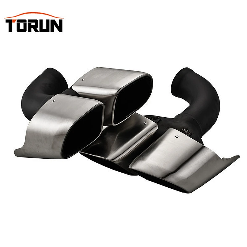 High performance #304 Stainless steel muffler exhaust tip for porsche 10-14 Cayenne Square Brush