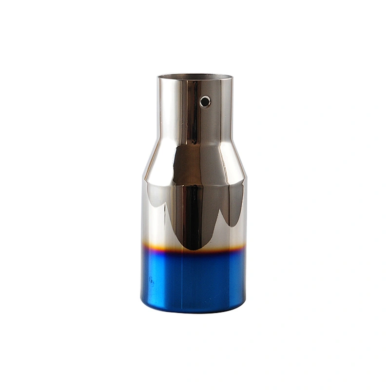 High performance car exhaust #304 Stainless steel 1 pc Hemming outlet Mirror polish and bluing