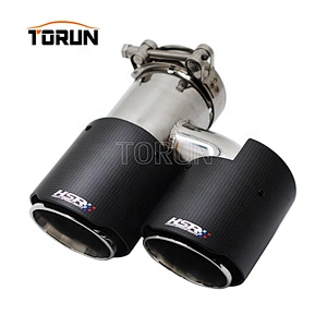 High performance style Dual outlet ak Carbon fiber exhaust tips