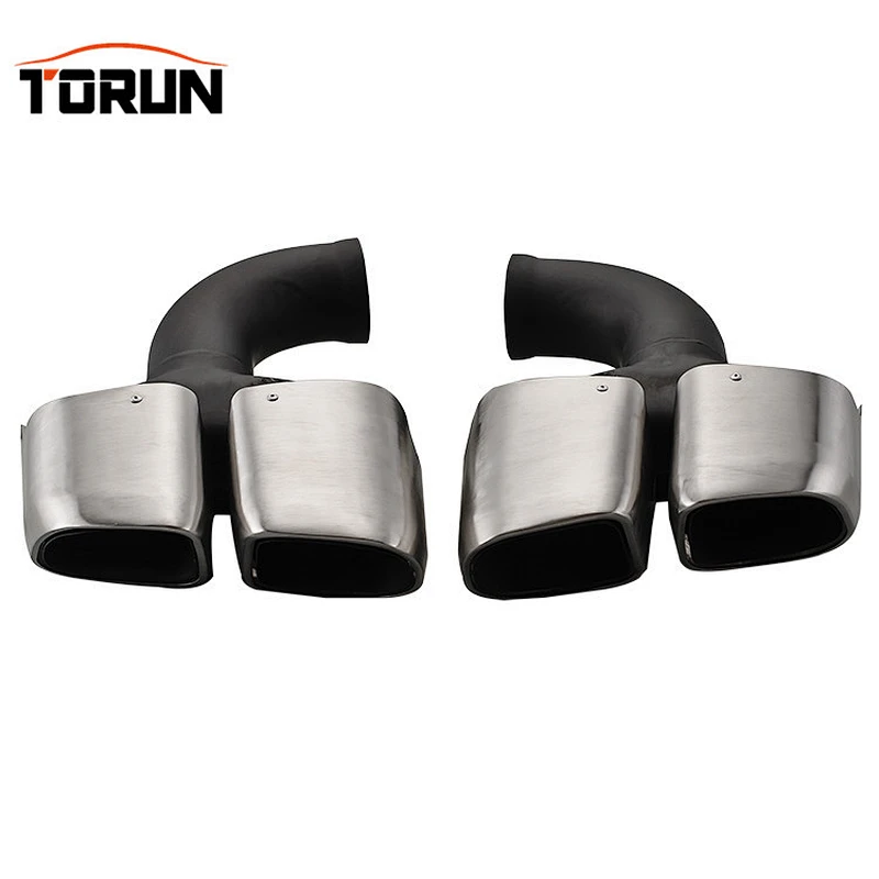 High performance #304 Stainless steel muffler exhaust tip for porsche 10-14 Cayenne Square Brush