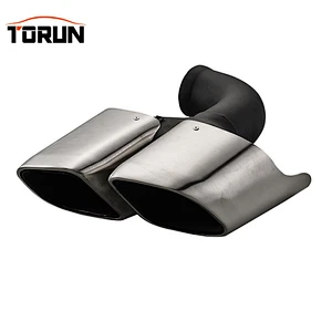 High performance #304 Stainless steel muffler exhaust tip for porsche 10-14 Cayenne Square Brush