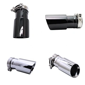 Hot sale high quality Universal HSR style Inlet 76mm Outlet 89mm Length 190mm Stainless Steel Car Exhaust Muffler Pipe Tip