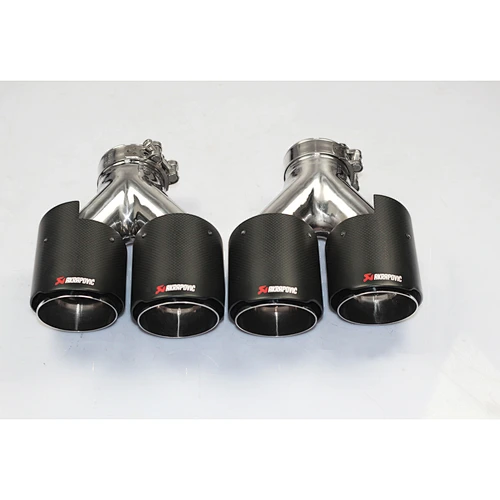 High performance dual Ak Carbon fiber car exhaust muffler tail pipe