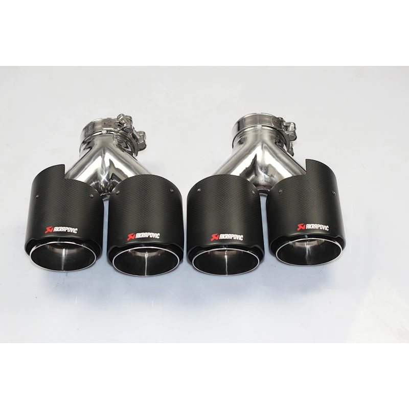 High performance dual Ak Carbon fiber car exhaust muffler tail pipe