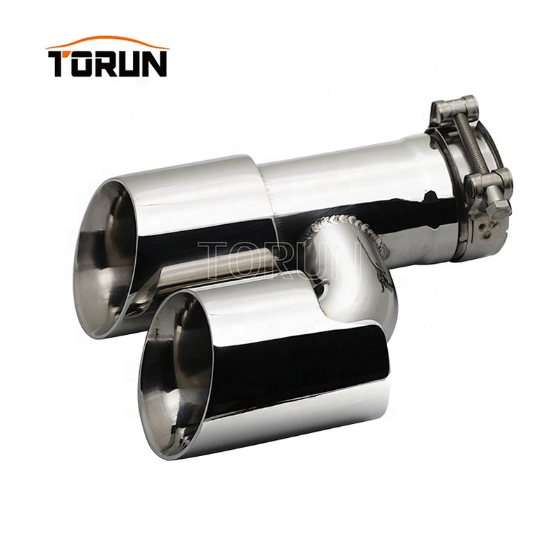 universal Dual outlet H Style 70/89mm length 220mm exhaust tip