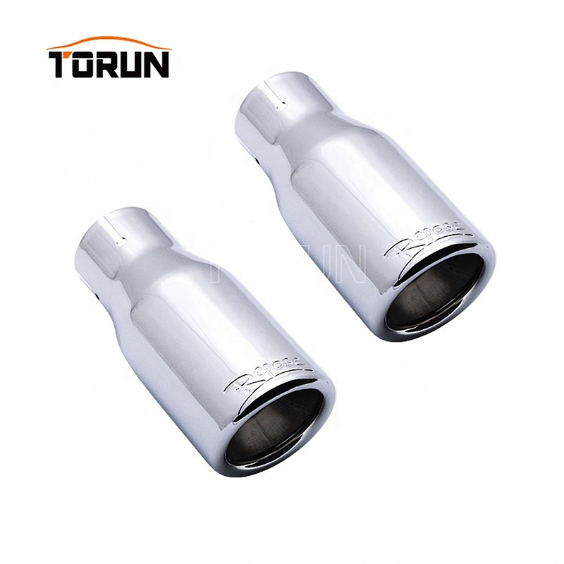 Hot sale high quality Universal stainless steel Double Layer muffler 51mm exhaust tips oval