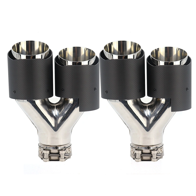 Original style 304 stainless steel 63mm dual carbon fiber exhaust
