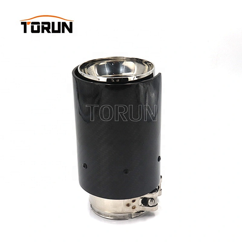 New style Universal matt carbon fiber  chrome akrapovic exhaust tip