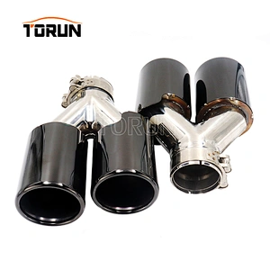 304 stainless steel chroming black high quality twin exhaust tip