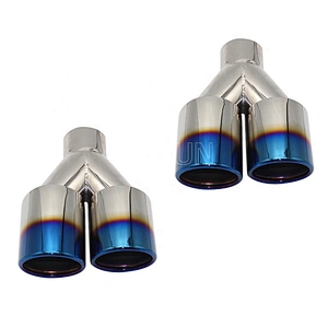 304stainless steel Dual outlet Y Style 63mm bluing exhaust nozzle