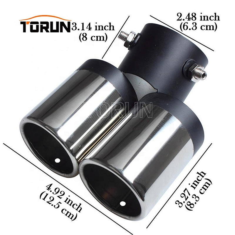 Wholesale Exhaust Pipe Car Stainless Steel Chrome Double Dual Exhaust Tail Muffler Tip