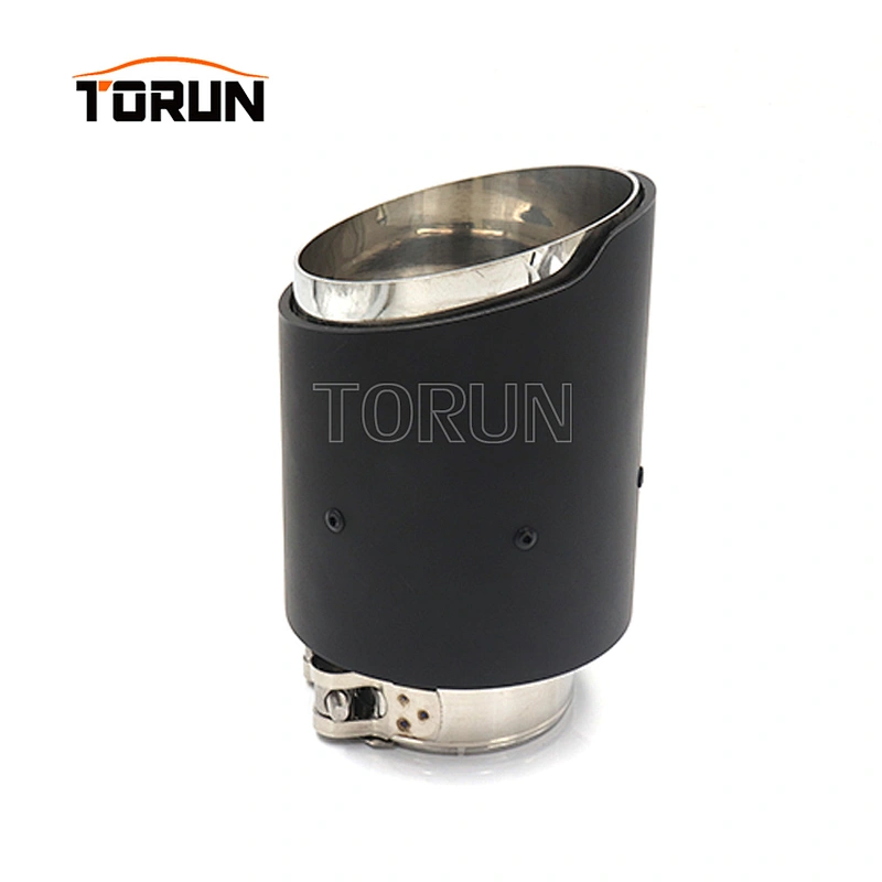 High performance slanted chrome black exhaust tips