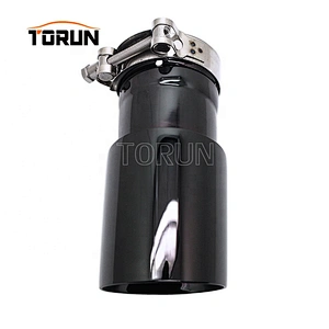 New style Universal Inlet 61mm Outlet 89mm Length 178mm Black Coated Stainless Steel muffler tip