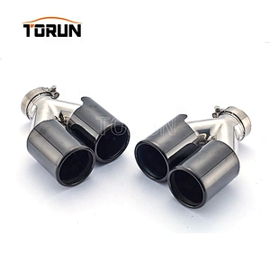304 stainless steel chroming black high quality twin exhaust tip