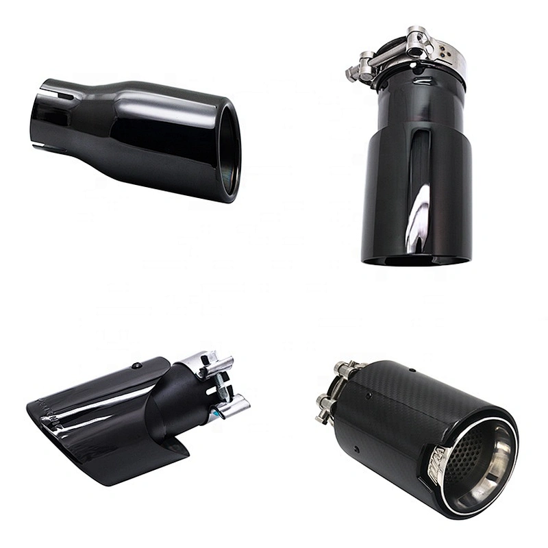 New style Universal Inlet 61mm Outlet 89mm Length 178mm Black Coated Stainless Steel muffler tip
