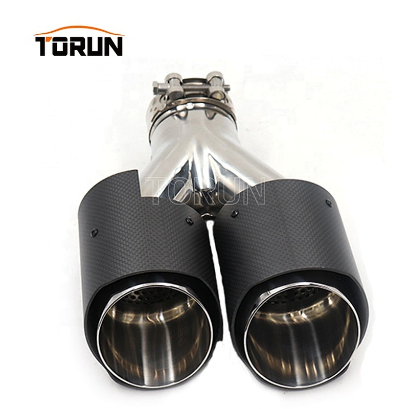 Hot sale high quality Universal double carbon fiber exhaust tip